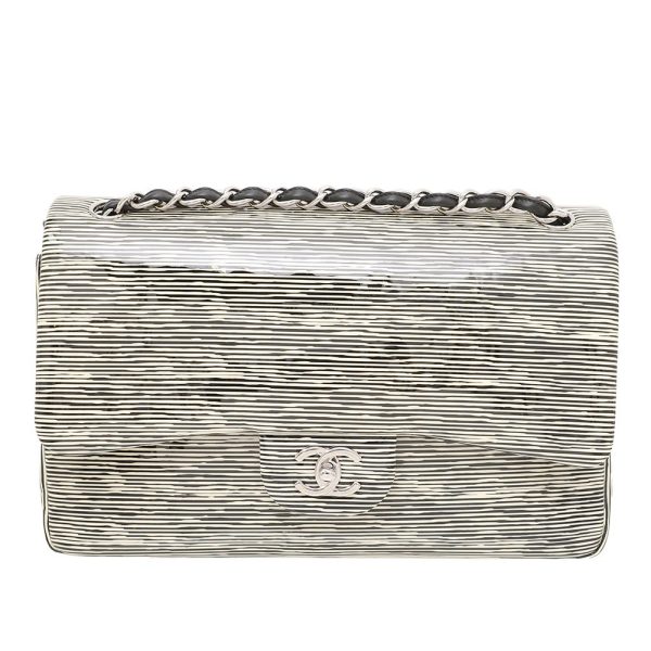 Chanel Bicolor Classic Flap Striped Bag Sale