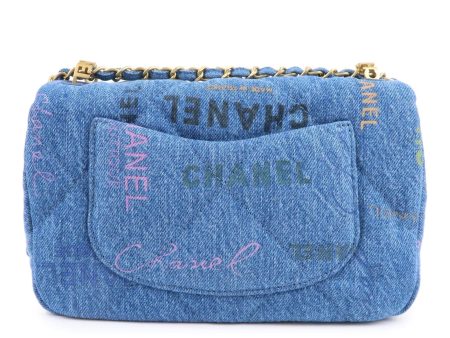 CHANEL Chanel Denim Small Flap Chain Shoulder Bag Blue AS3134 Hot on Sale