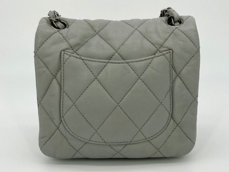 Chanel Grey Quilted Leather Mini Accordion Bag Hot on Sale