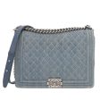 Chanel Blue Denim Quilted Boy Bag Online