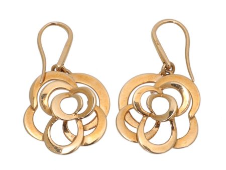 Chanel 18K Yellow Gold Fil De Camelia Earrings Discount