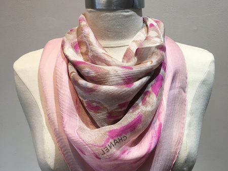 Chanel Sheer Pink Silk Scarf Online