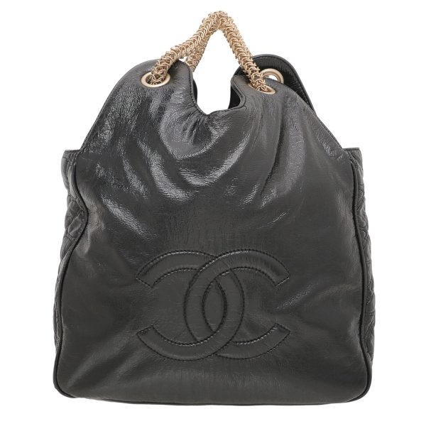 Chanel Black Vinyl Rock Hobo Bag on Sale