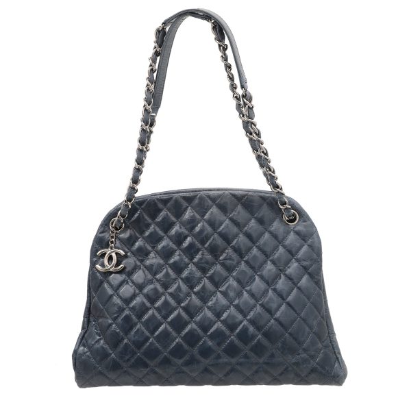 Chanel Blue Just Mademoiselle Bowling Bag Hot on Sale