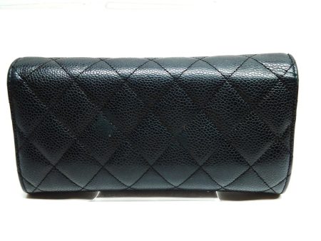 Chanel Long Wallet Black Caviar Skin For Discount