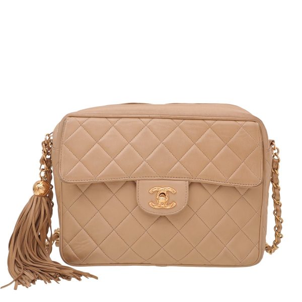 Chanel Beige CC Vintage Tassel Camera Bag Supply