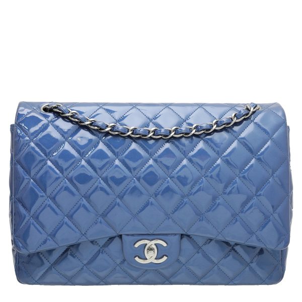 Chanel Blue Classic Double Flap Bag Hot on Sale