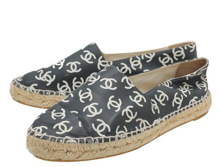 Chanel Bicolor CC Logo Print Espadrille 38 on Sale