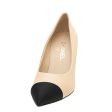 Chanel Bicolor Pearl Heel Pointed Pumps 38 Online