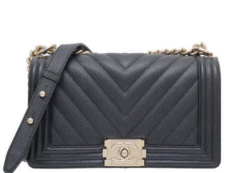 Chanel Black Chevron Le Boy Bag Online Sale