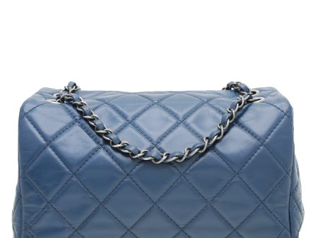 Chanel Blue CC Accordion Aged Flap Bag Online now