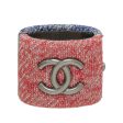 Chanel Bicolor CC Fabric Wide Cuff Bracelet For Cheap