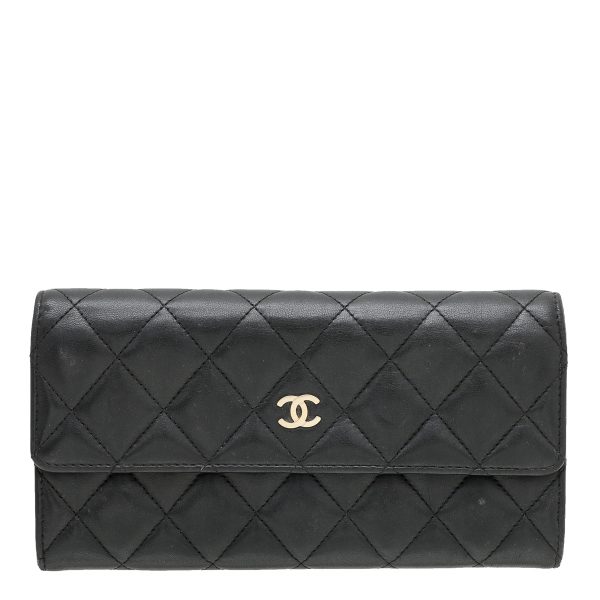 Chanel Black CC Classic Flap Wallet For Sale