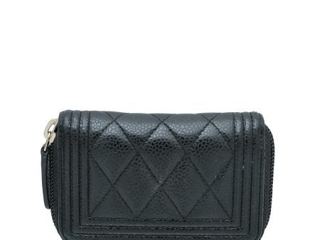 Chanel Black Le Boy Zipped Coin Purse Sale