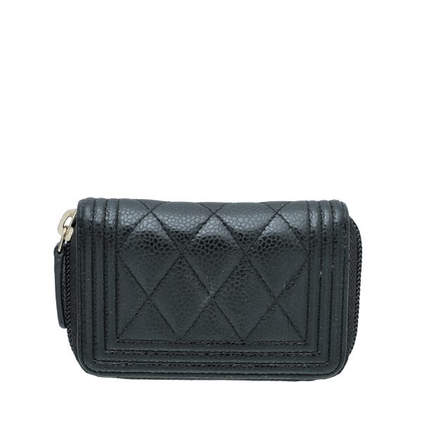 Chanel Black Le Boy Zipped Coin Purse Sale