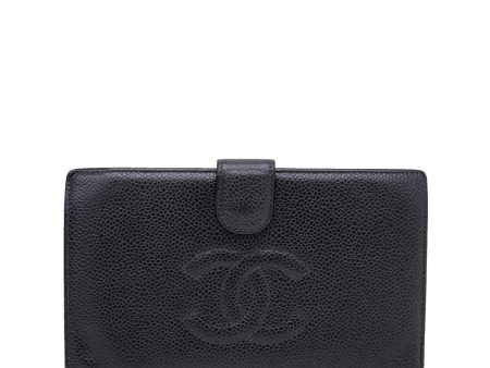 Chanel Black CC Timeless French Wallet Supply