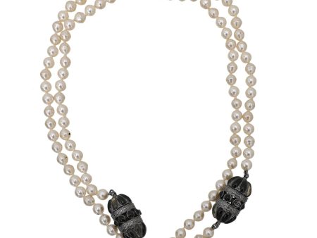 Chanel Bicolor CC Pearl Paris Byzance Links Necklace For Cheap