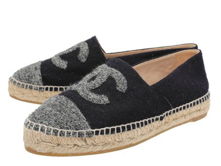 Chanel Bicolor CC Cap Toe Wool Espadrille 40 Cheap