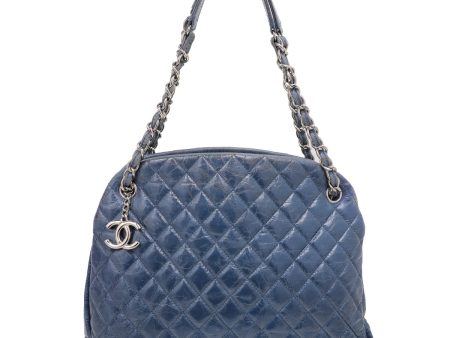 Chanel Blue Mademoiselle Bowling Bag For Cheap