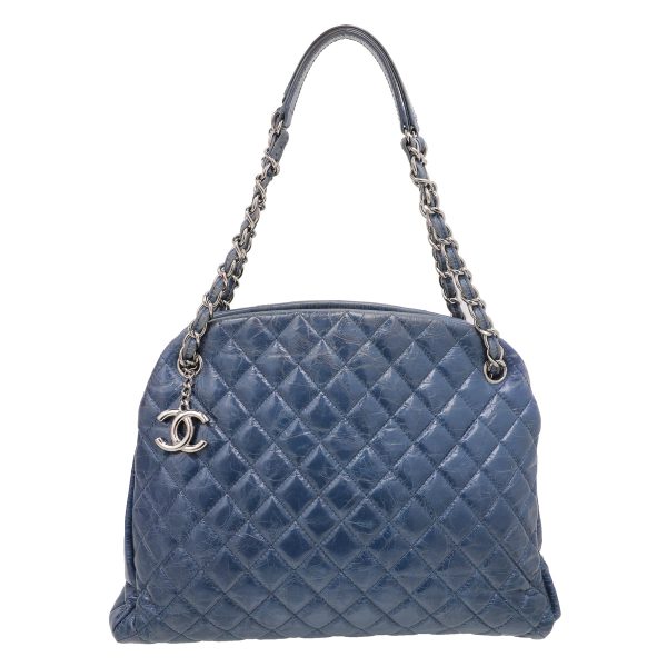 Chanel Blue Mademoiselle Bowling Bag For Cheap