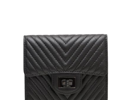 Chanel Black Chevron Reissue So Black Small Wallet For Cheap