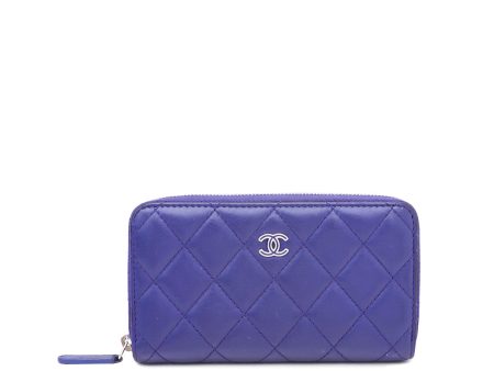 Chanel Blue CC Zippy Wallet Online Hot Sale