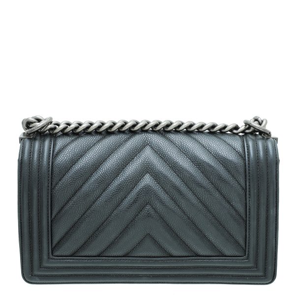 Chanel Black Le Boy Chevron Medium Bag Discount