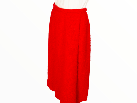 Chanel vintage red midi skirt in tweed - M - 1970s Online now