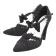 Chanel Black CC Lace Ankle Wrap Bow Pumps 39 For Discount