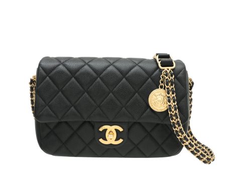 Chanel Black Medallion Flap Bag Supply