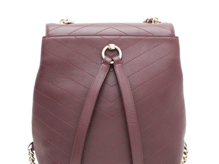 Chanel Burgundy Coco Chevron Backpack Bag Hot on Sale