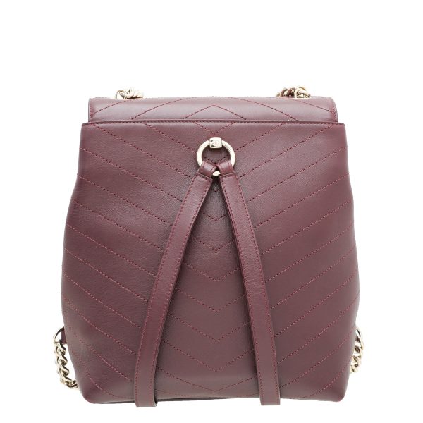 Chanel Burgundy Coco Chevron Backpack Bag Hot on Sale