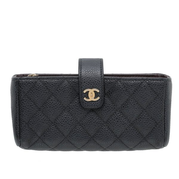 Chanel Black CC O-Mini Mobile Pouch For Discount