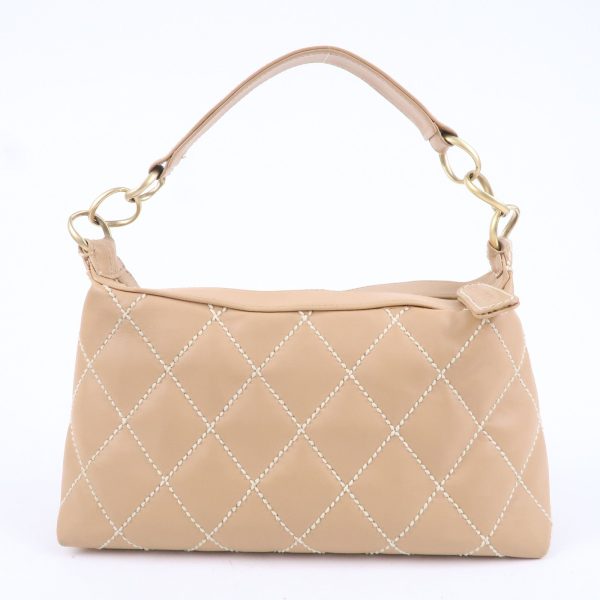 CHANEL Wild Stich Lambskin Shoulder Bag Hand Bag Beige A20663 Supply