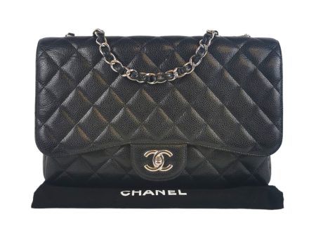 Chanel Classic Single Flap Black Caviar Silver Discount