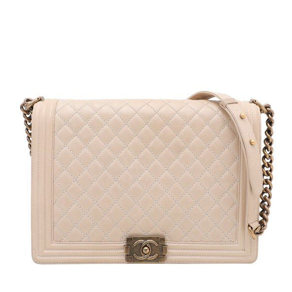 Chanel Beige Le Boy Large Flap Bag on Sale