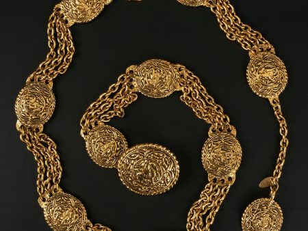 Ceinture en métal doré Chanel 1980s Supply