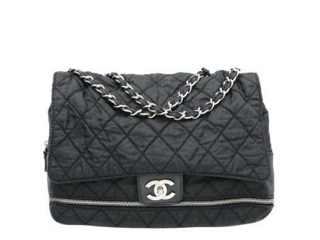 Chanel Black Nylon Expandable Ligne Flap Bag For Cheap