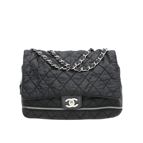 Chanel Black Nylon Expandable Ligne Flap Bag For Cheap