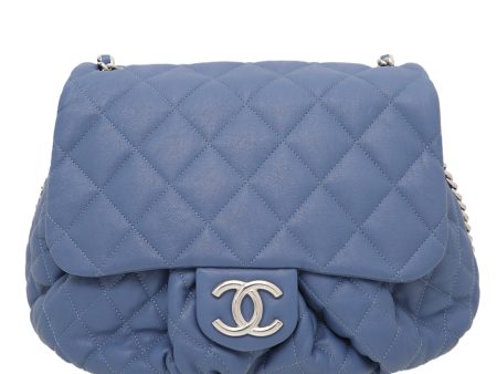 Chanel Blue CC Chain Around Hobo Flap Bag For Discount