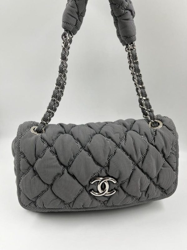 Chanel Striped Bubble Quilted Shoulder Bag on Sale