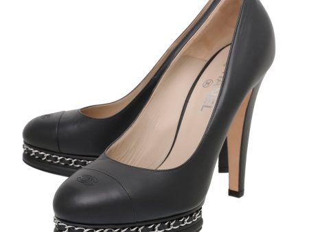 Chanel Black Chain Platform Pumps 42 Online Hot Sale