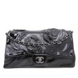 Chanel Black CC Accordion Camellia Flap Bag Fashion