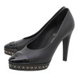 Chanel Black CC Platform Chain Pumps 38.5 Discount