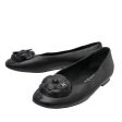 Chanel Black Camellia Ballet Flats 38.5 on Sale