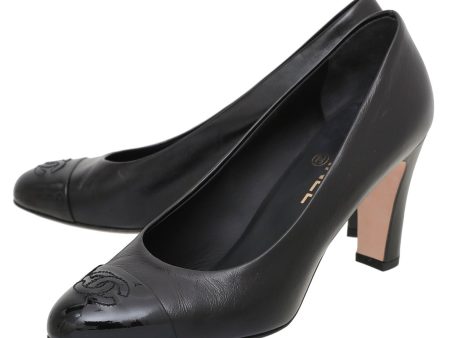 Chanel Black CC Cap Toe Pump 38 Cheap