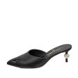 Chanel Black CC Cap Toe Pearl Heel Mules 36 Online