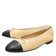 Chanel Bicolor CC Cap Toe Bow Flat Ballerina 42 Hot on Sale