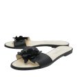 Chanel Bicolor Camellia Flat Sandals 38 Online Sale