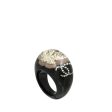 Chanel Black CC Studs Resin Ring Medium on Sale